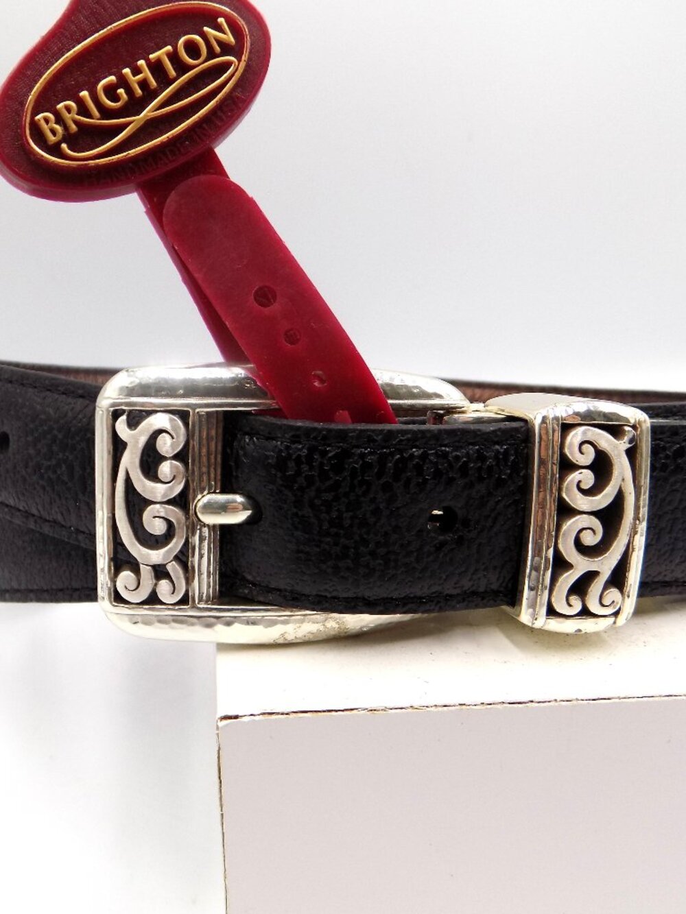 Brighton Western Mantilla Reversible Leather Belt Size 40 Black / Bronze - Picture 3 of 6